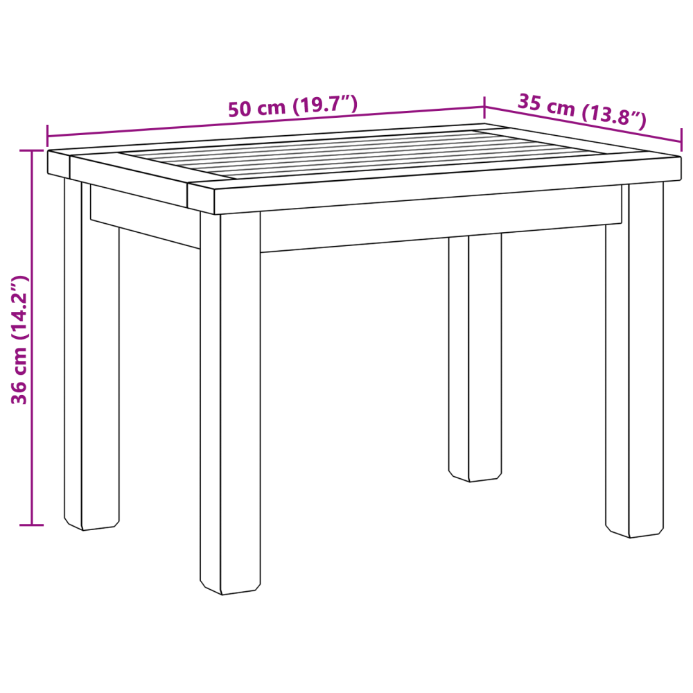 Produktbild för Kaffeebord Brun 50 x 35 x 36 cm Massivt teakträ