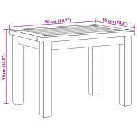 Produktbild för Kaffeebord Brun 50 x 35 x 36 cm Massivt teakträ