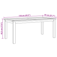 Produktbild för Kaffeebord Brun 110 x 55 x 45 cm Massivt teakträ