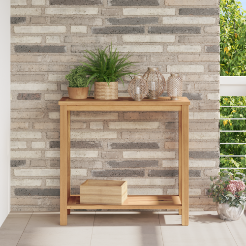 vidaXL Konsolbord med lagring Brun 80 x 35 x 75 cm Massivt teakträ