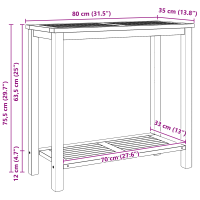 Produktbild för Konsolbord med lagring Brun 80 x 35 x 75 cm Massivt teakträ