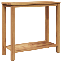 Produktbild för Konsolbord med lagring Brun 80 x 35 x 75 cm Massivt teakträ