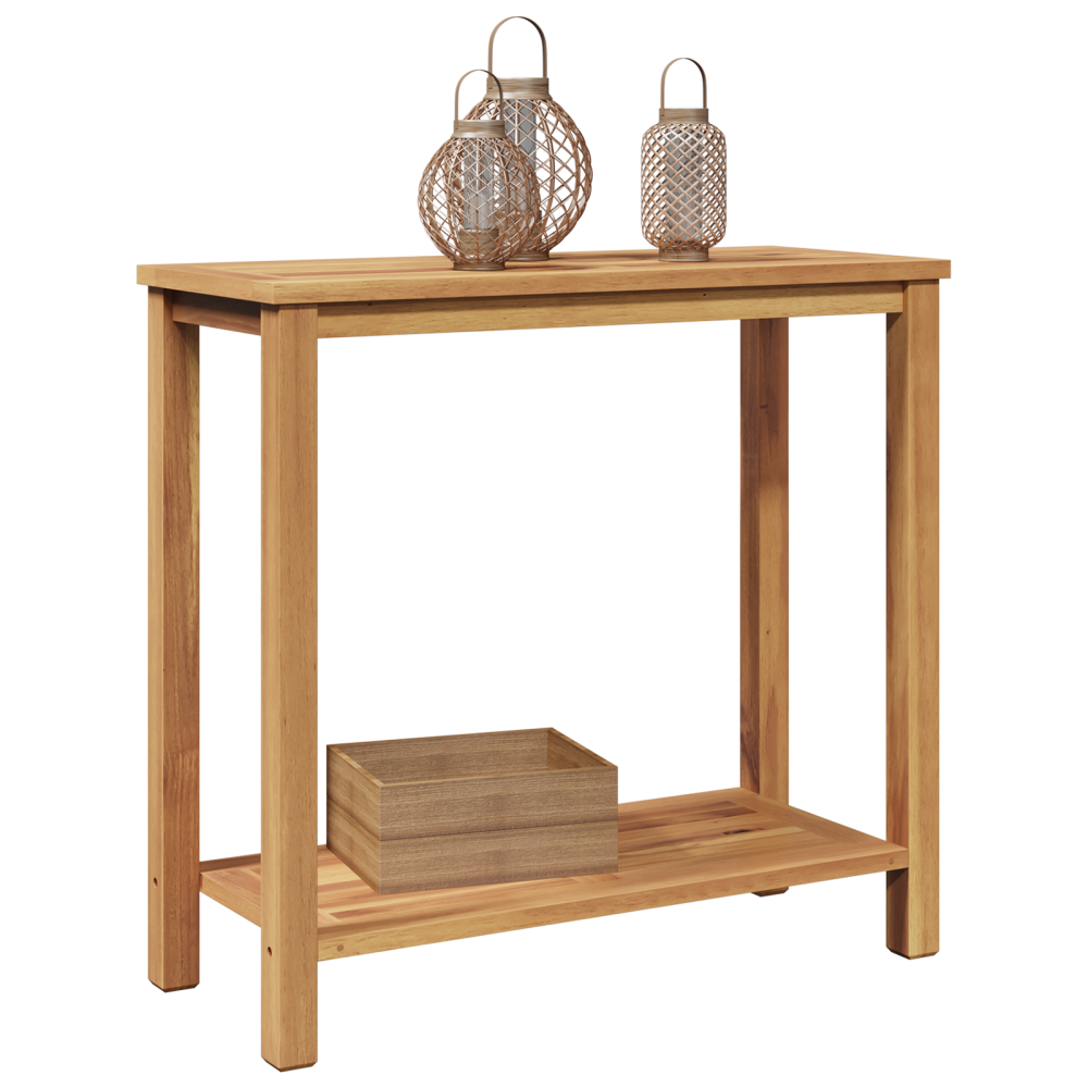 Produktbild för Konsolbord med lagring Brun 80 x 35 x 75 cm Massivt teakträ