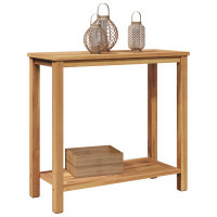 Produktbild för Konsolbord med lagring Brun 80 x 35 x 75 cm Massivt teakträ