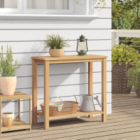 Produktbild för Konsolbord med lagring Brun 80 x 35 x 75 cm Massivt teakträ