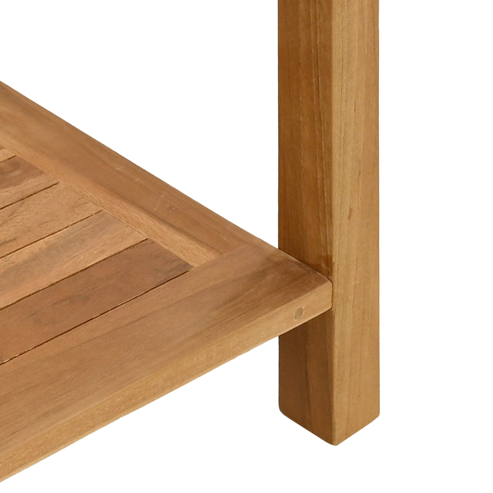 Produktbild för Konsolbord med lagring Brun 80 x 35 x 75 cm Massivt teakträ
