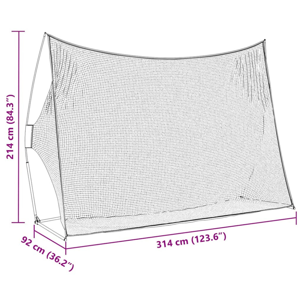 Produktbild för Golf Träningshjälp Svart 314 x 92 x 214 cm Polyester