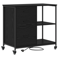 Produktbild för Skåp med laddstation Svart Ek 76 x 41 x 72 cm Konstruerat trä
