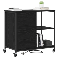 Produktbild för Skåp med laddstation Svart Ek 76 x 41 x 72 cm Konstruerat trä