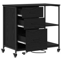 Produktbild för Skåp med laddstation Svart Ek 76 x 41 x 72 cm Konstruerat trä