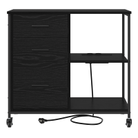 Produktbild för Skåp med laddstation Svart Ek 76 x 41 x 72 cm Konstruerat trä