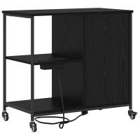 Produktbild för Skåp med laddstation Svart Ek 76 x 41 x 72 cm Konstruerat trä