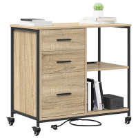 Produktbild för Skåp med laddstation Sonoma-ek 76 x 41 x 72 cm Konstruerat trä