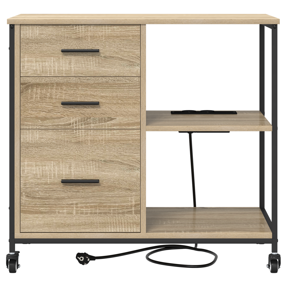 Produktbild för Skåp med laddstation Sonoma-ek 76 x 41 x 72 cm Konstruerat trä