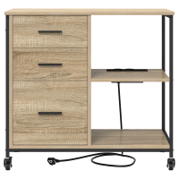 Produktbild för Skåp med laddstation Sonoma-ek 76 x 41 x 72 cm Konstruerat trä