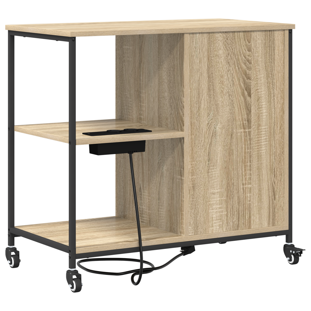 Produktbild för Skåp med laddstation Sonoma-ek 76 x 41 x 72 cm Konstruerat trä