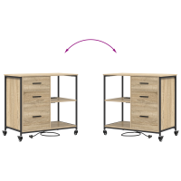 Produktbild för Skåp med laddstation Sonoma-ek 76 x 41 x 72 cm Konstruerat trä