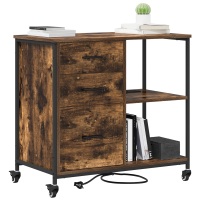 Produktbild för Skåp med laddstation Rökt ek 76 x 41 x 72 cm Konstruerat trä