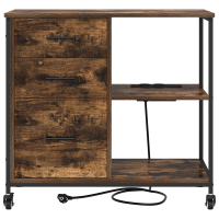 Produktbild för Skåp med laddstation Rökt ek 76 x 41 x 72 cm Konstruerat trä