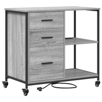Produktbild för Skåp med laddstation Grå Sonoma 76 x 41 x 72 cm Konstruerat trä
