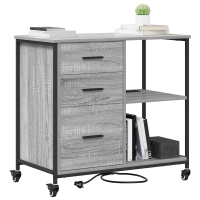 Produktbild för Skåp med laddstation Grå Sonoma 76 x 41 x 72 cm Konstruerat trä