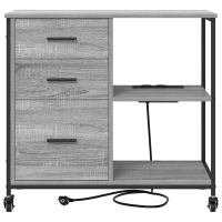 Produktbild för Skåp med laddstation Grå Sonoma 76 x 41 x 72 cm Konstruerat trä