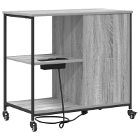 Produktbild för Skåp med laddstation Grå Sonoma 76 x 41 x 72 cm Konstruerat trä