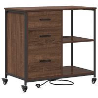 Produktbild för Skåp med laddstation Brun Ek 76 x 41 x 72 cm Konstruerat trä