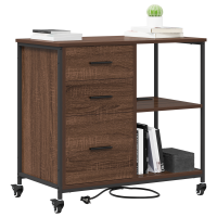 Produktbild för Skåp med laddstation Brun Ek 76 x 41 x 72 cm Konstruerat trä