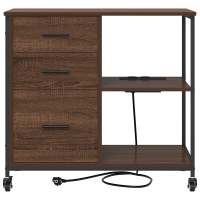 Produktbild för Skåp med laddstation Brun Ek 76 x 41 x 72 cm Konstruerat trä