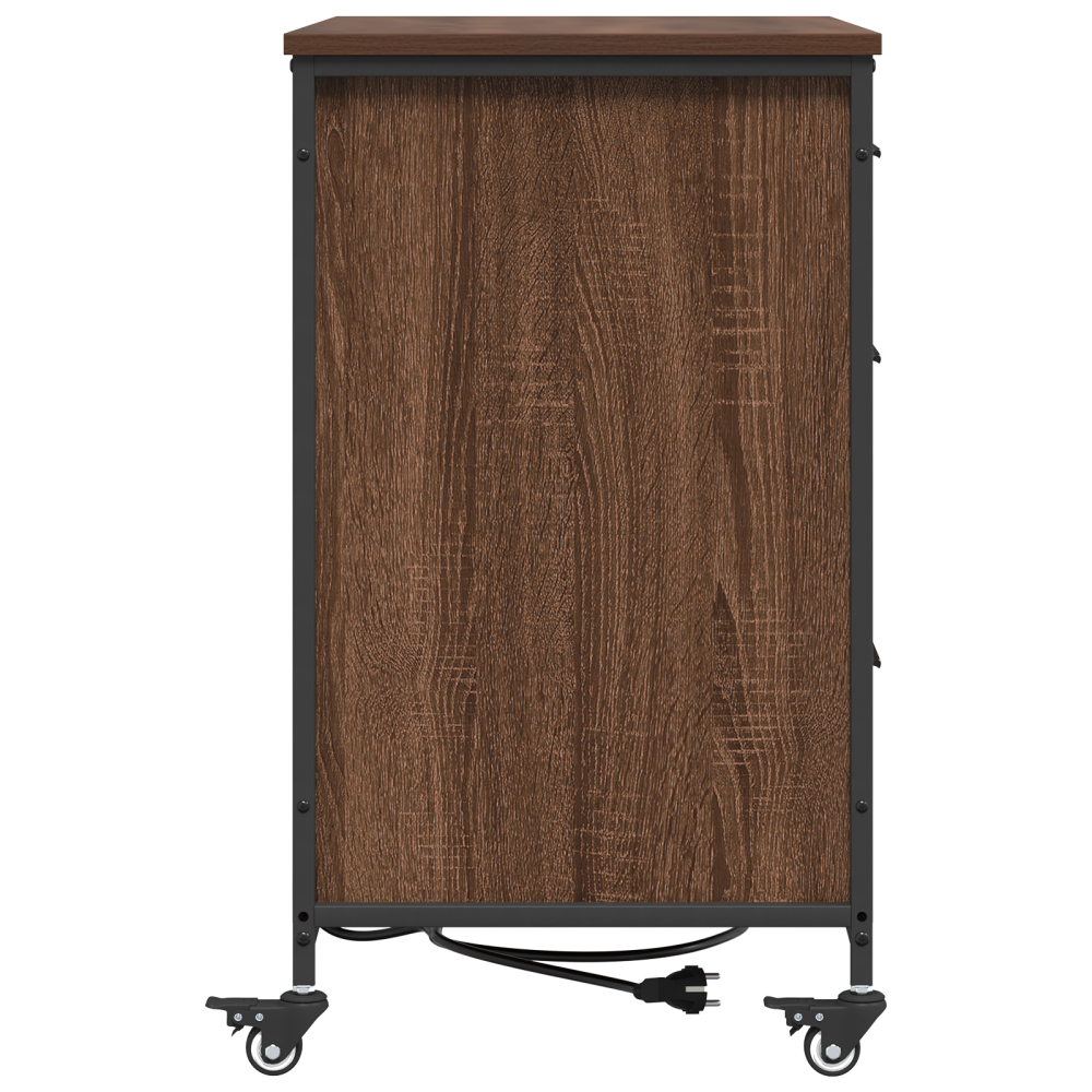 Produktbild för Skåp med laddstation Brun Ek 76 x 41 x 72 cm Konstruerat trä