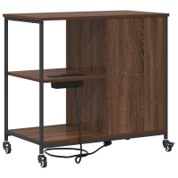 Produktbild för Skåp med laddstation Brun Ek 76 x 41 x 72 cm Konstruerat trä