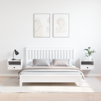 Produktbild för Sängbord med låda 2 pcs Vit 38 x 36 x 29,5 cm Massiv furu