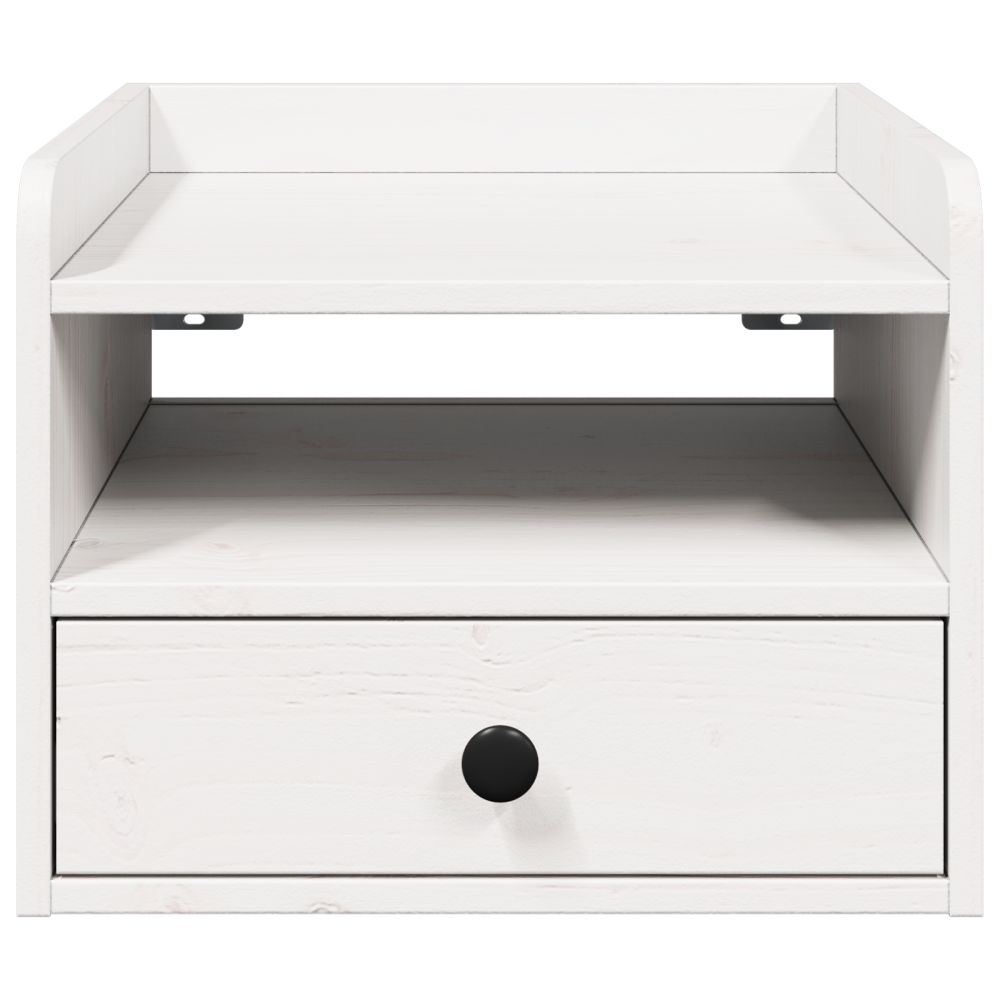 Produktbild för Sängbord med låda 2 pcs Vit 38 x 36 x 29,5 cm Massiv furu
