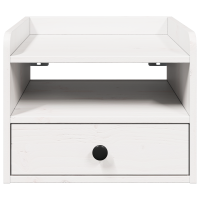 Produktbild för Sängbord med låda 2 pcs Vit 38 x 36 x 29,5 cm Massiv furu
