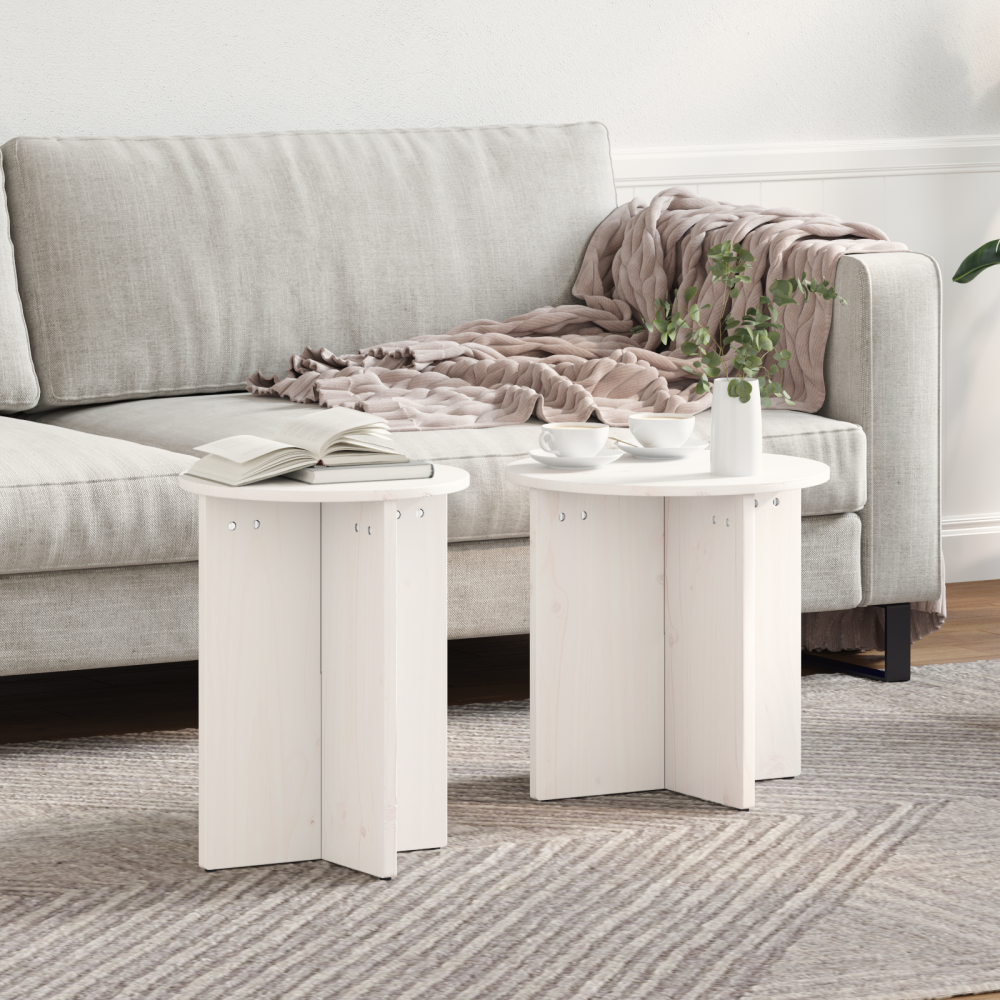 Produktbild för Kaffeebord 2 pcs Vit