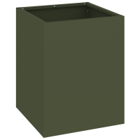 Produktbild för Trädgårdsplanterare Olivgrön 32 x 32 x 40 cm Kallvalsat stål