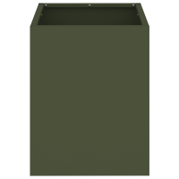 Produktbild för Trädgårdsplanterare Olivgrön 32 x 32 x 40 cm Kallvalsat stål
