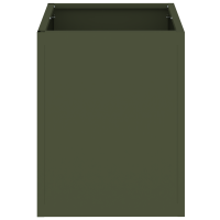Produktbild för Trädgårdsplanterare Olivgrön 32 x 32 x 40 cm Kallvalsat stål