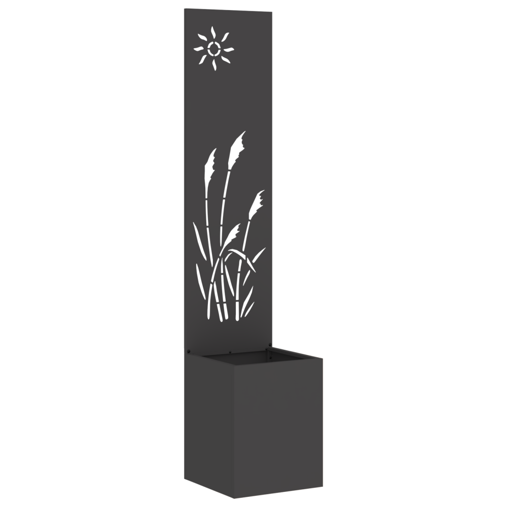 Produktbild för Trädgårds integritetsskärm Svart 32 x 150 cm Kallvalsat stål