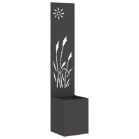 Produktbild för Trädgårds integritetsskärm Svart 32 x 150 cm Kallvalsat stål