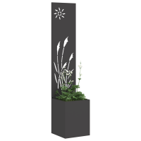 Produktbild för Trädgårds integritetsskärm Svart 32 x 150 cm Kallvalsat stål