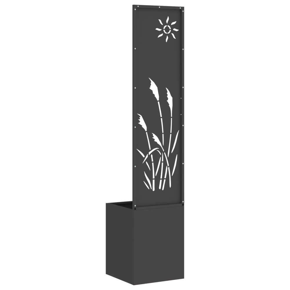 Produktbild för Trädgårds integritetsskärm Svart 32 x 150 cm Kallvalsat stål