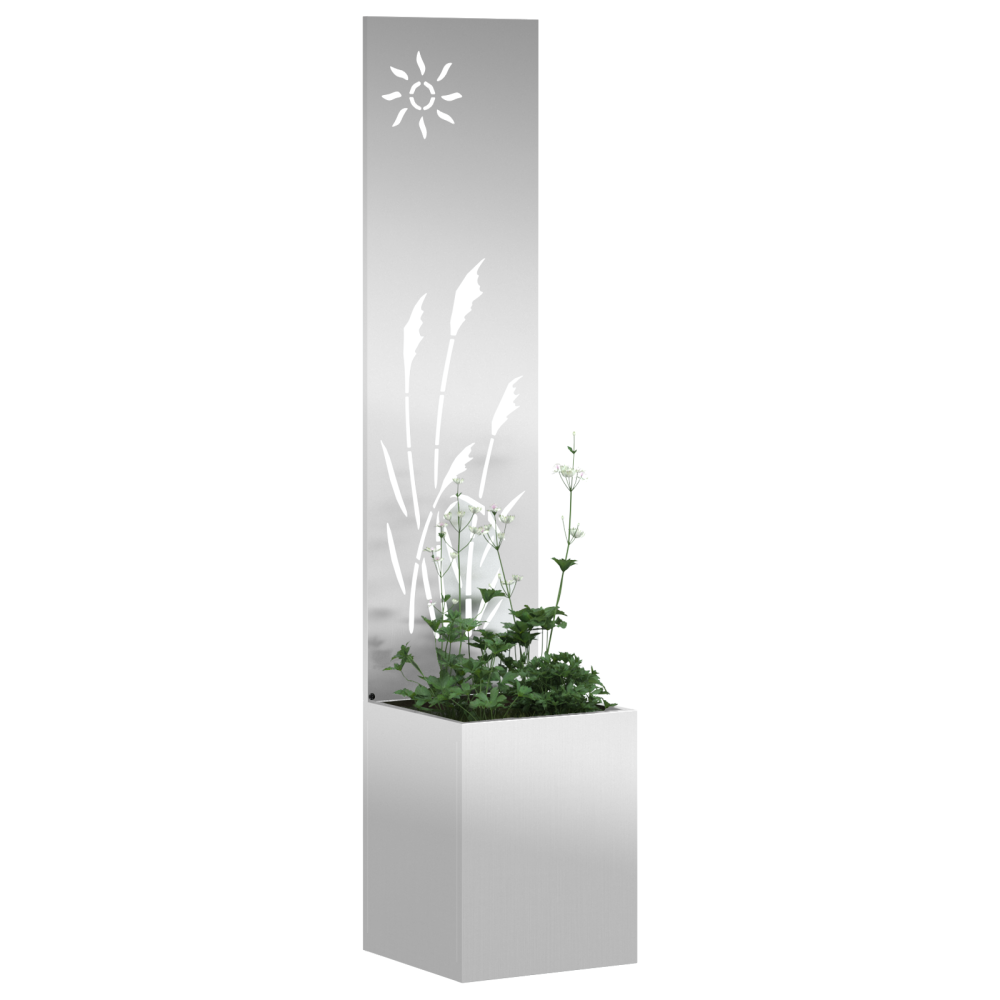 Produktbild för Trädgårds integritetsskärm Silver 32 x 150 cm Galvaniserat stål