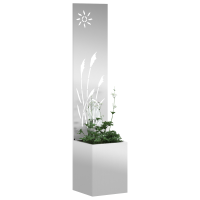 Produktbild för Trädgårds integritetsskärm Silver 32 x 150 cm Galvaniserat stål