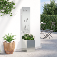 Produktbild för Trädgårds integritetsskärm Silver 32 x 150 cm Galvaniserat stål