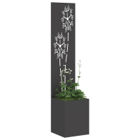 Produktbild för Trädgårds integritetsskärm Svart 32 x 150 cm Kallvalsat stål