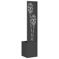 Produktbild för Trädgårds integritetsskärm Svart 32 x 150 cm Kallvalsat stål