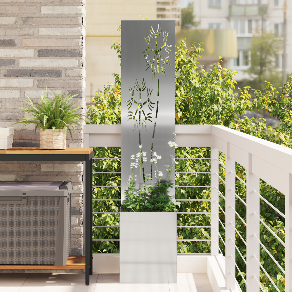 Produktbild för Trädgårds integritetsskärm Silver 32 x 150 cm Galvaniserat stål