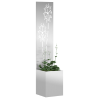 Produktbild för Trädgårds integritetsskärm Silver 32 x 150 cm Galvaniserat stål